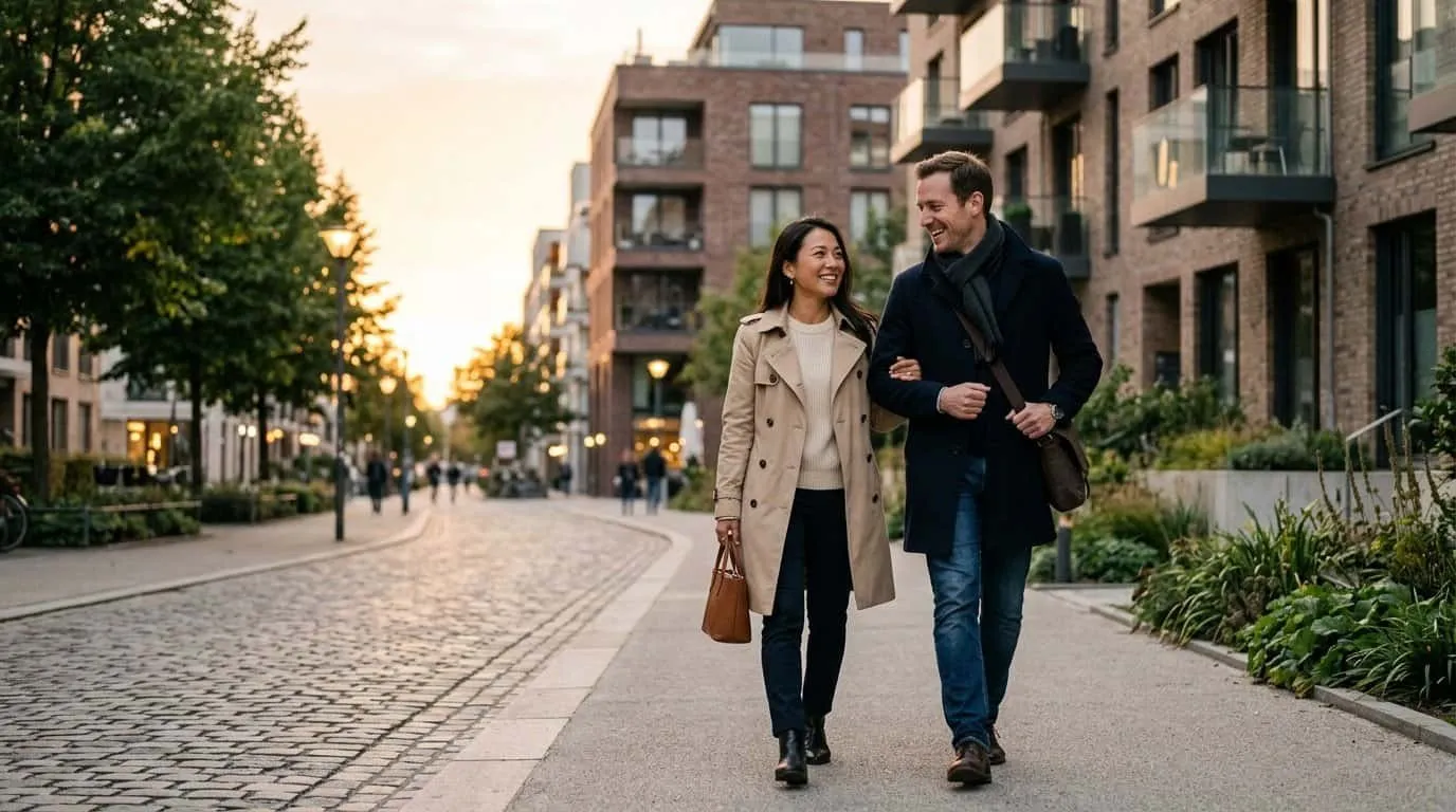 Expat-Familie entspannt zu Hause in Deutschland